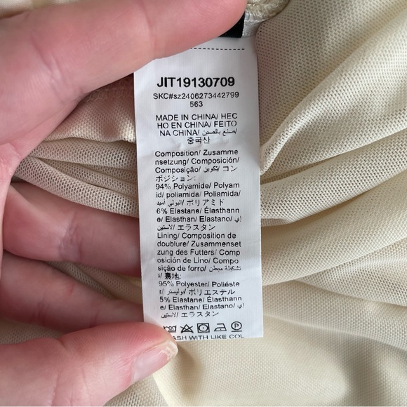 Cream Off Shoulder Ruched Crop Top Ruffle Sleeves Coquette Preppy Y2K Stretch - Picture 8 of 8